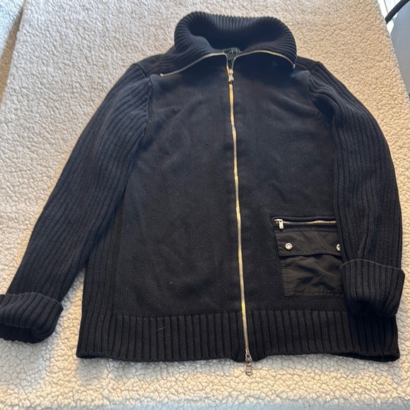 Ralph Lauren Black Cowl Neck Sweater with Ribbed Texture - Picture 1 of 4